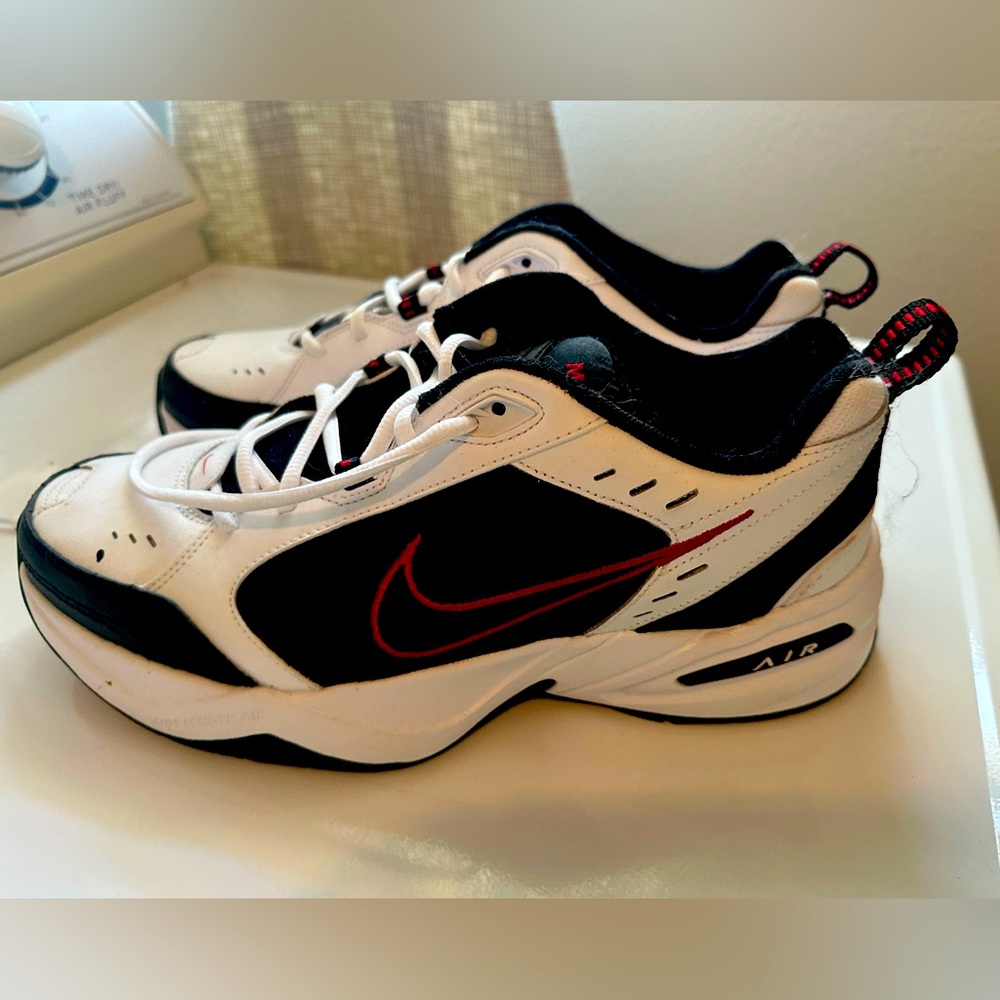 Nike Air Monarch Men's 10.5. New without tags. White, black, red. No box.